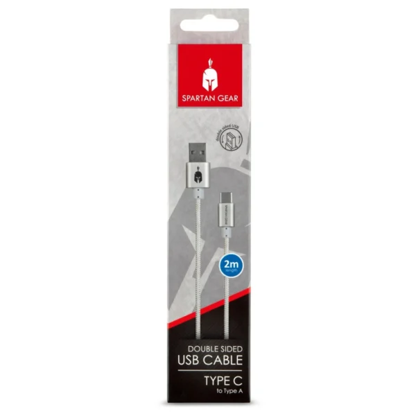 066086.webp Spartan Gear - Double Sided USB Cable (Type C) 2m White (MULTI)