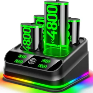 574613.webp Rysker 4x4800mWh újratölthető akkumulátorcsomag Xbox One és Xbox Series X|S kontrollerekhez