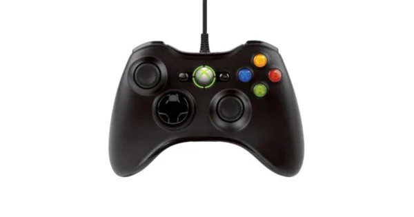 Microsoft Xbox 360 kontroller, vezetékes fekete (használt)