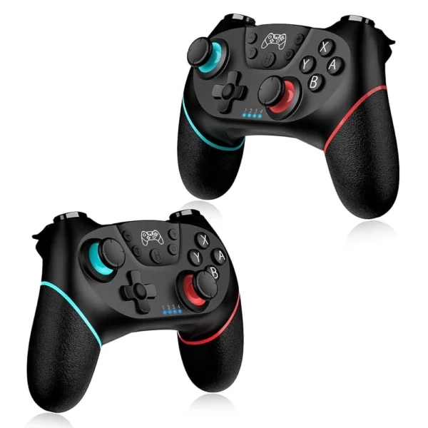 2 db Nintendo Switch/Switch Lite/Switch OLED-del kompatibilis vezeték nélküli kontroller, dupla Turbo vibrációval, 6 tengely, újratölthető fekete (használt)