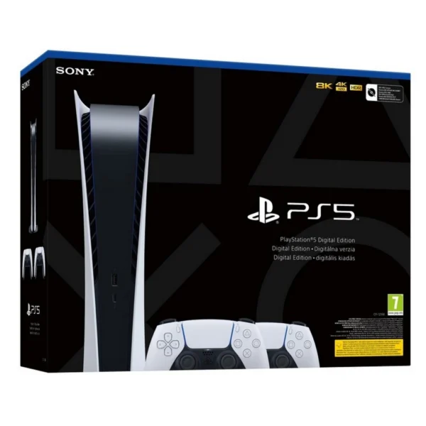 PlayStation 5 Digital konzol kettő darab DualSense White kontrolleres kiszerelés (PS5)