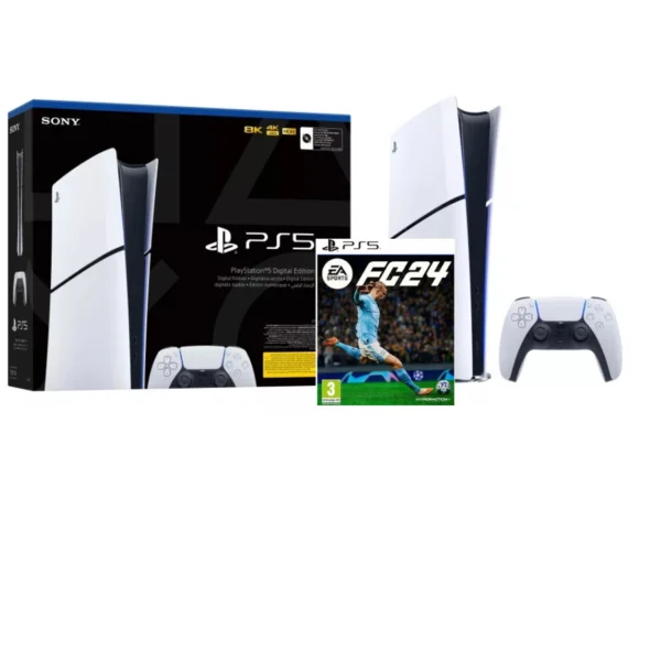PlayStation®5 Digital Edition konzol Slim (PS5) + FC 24 Játék  (Használt)