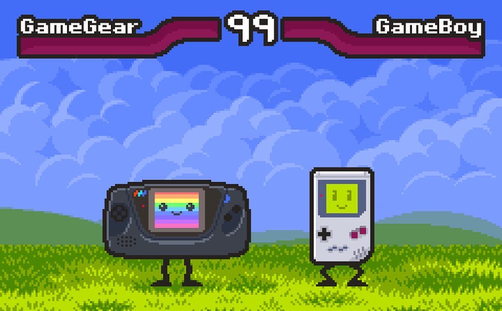 A Nintendo Game Boy és a Sega Game Gear kézikonzolok egymás mellett