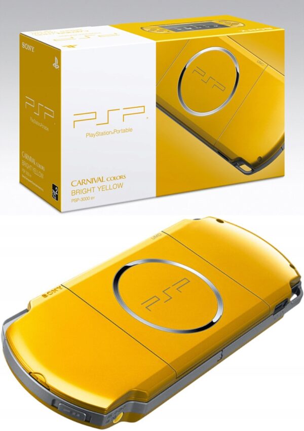 NOWA-PSP-3004-BRIGHT-YELLOW-GRATISY-GWAR-GRY-Model-PSP Sony PlayStation Portable (PSP) 3000 Bright Yellow CIB – Dobozos gyűjtői kiadás (használt)