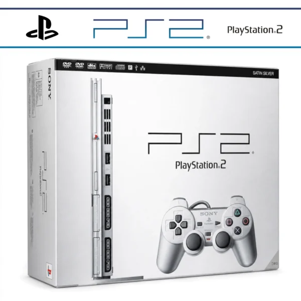 Sony PlayStation 2 (PS2) Slim Konzol – Satin Silver Ezüst – dobozos (használt) Sony PlayStation 2 (PS2) Slim Konzol – Satin Silver Ezüst – dobozos (használt)